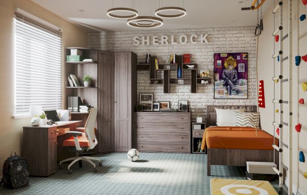 Модульная спальня Sherlock в цвете Ясень Анкор темный (Глазов)