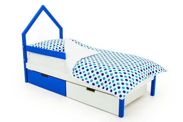 Детская кровать-домик мини Svogen цвет сине-белый (Бельмарко)